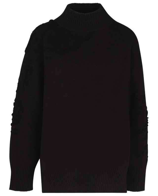 Embroidered loose wool and cashmere jumper with side slits ERMANNO SCERVINO
