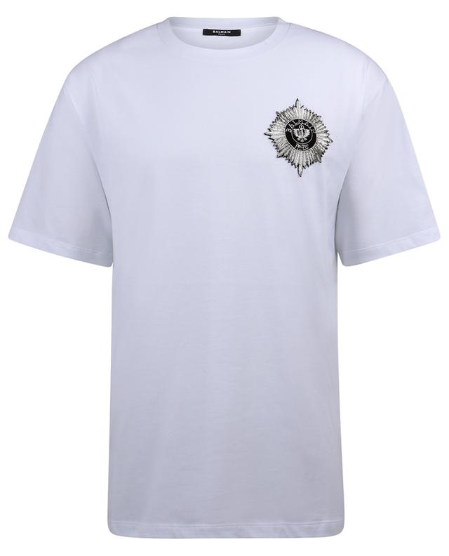 Officer&#039;s badge adorned short-sleeved T-shirt BALMAIN
