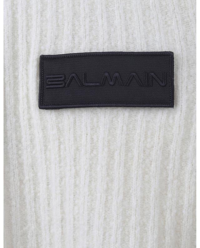 Ribbed knit wool blend turtleneck jumper with buttons BALMAIN