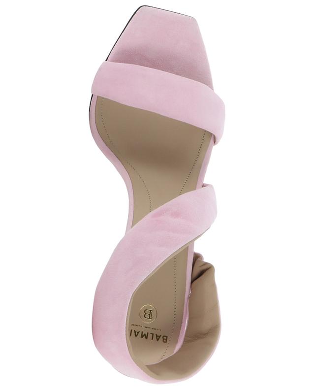 Moneta 95 suede sandals with engraved heel BALMAIN