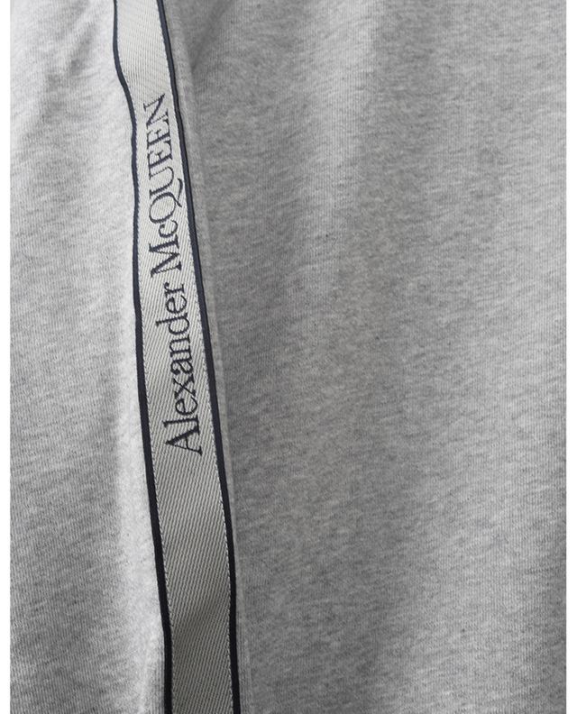 Selvedge Logo Tape embroidered zip-up hooded sweatshirt ALEXANDER MC QUEEN