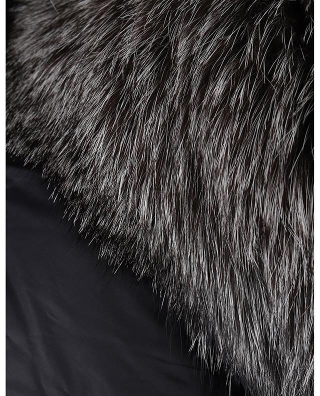 Fur trimmed hooded flared down jacket Y SALOMON ARMY