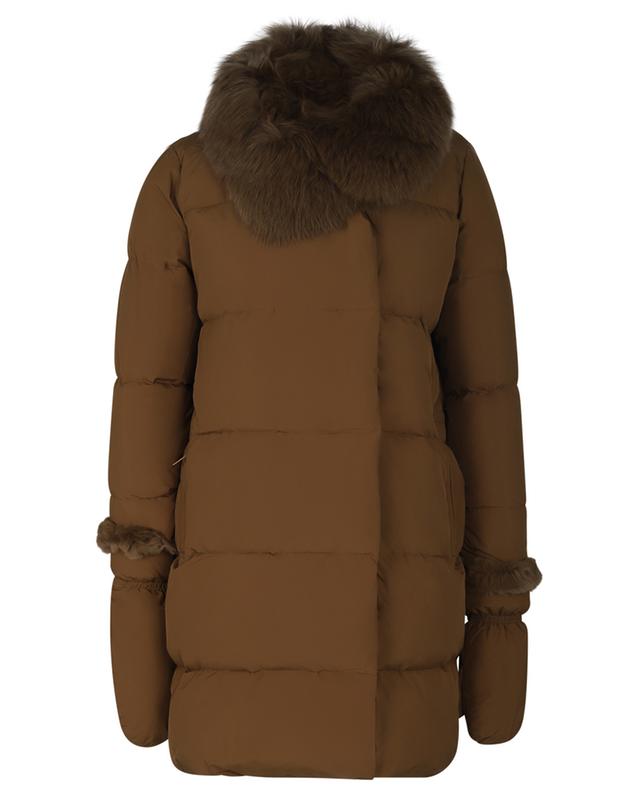 Fur trimmed down jacket and mittens YVES SALOMON