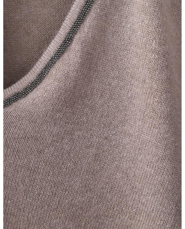 Oversize-Pullover aus Wollmischgarn mit V-Ausschnitt und Perlen FABIANA FILIPPI