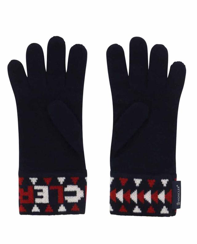 Boy&#039;s jacquard knit wool gloves MONCLER