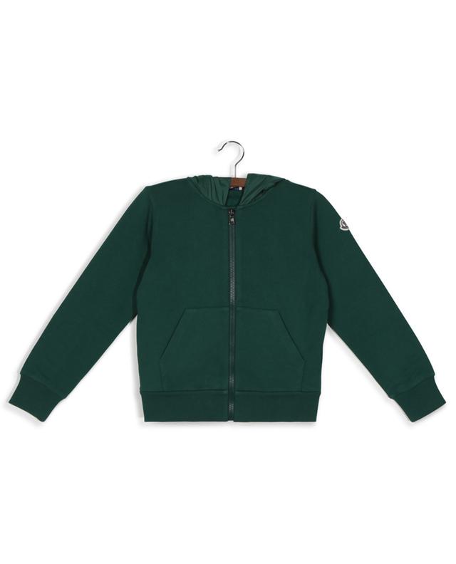 Boy&#039;s zip-up sweatshirt with nylon hood MONCLER