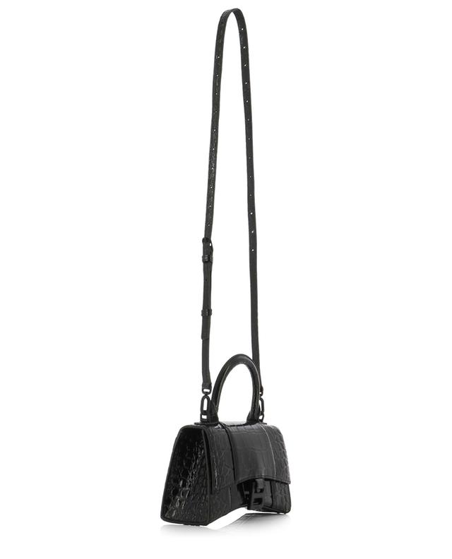 Hourglass Top Handle XS croc embossed mini handbag BALENCIAGA