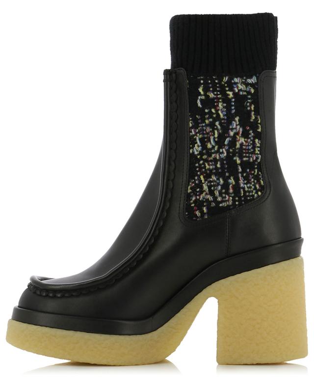 Jamie 55 smooth leather and knit platform ankle boots CHLOE