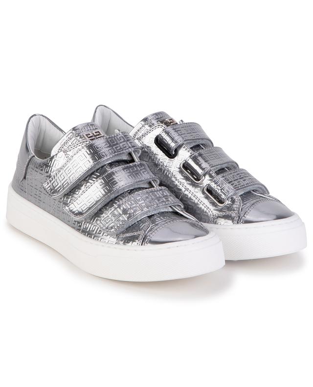 4G children&#039;s Velcro metallic leather low-top sneakers GIVENCHY