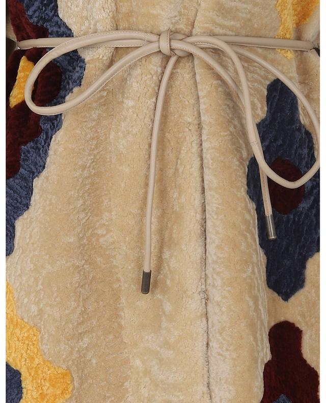 Deli Long reversible shearling coat with patterns NOVE LEDER