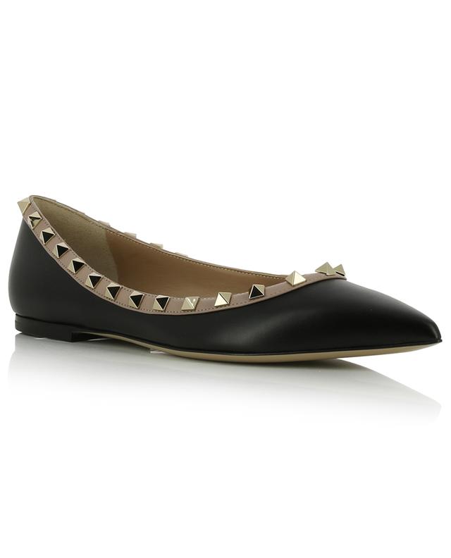 Rockstud 05 pointy toe bicolour smooth leather ballet flats VALENTINO