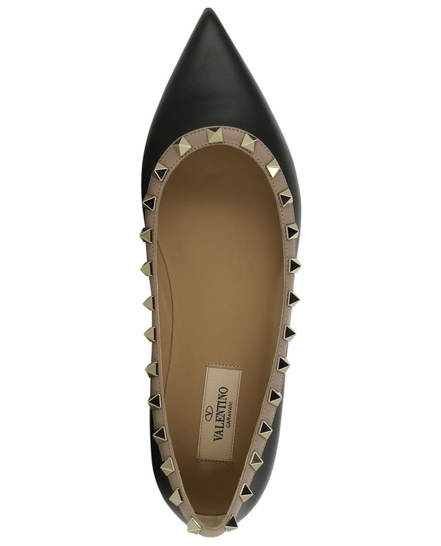 Rockstud 05 pointy toe bicolour smooth leather ballet flats VALENTINO