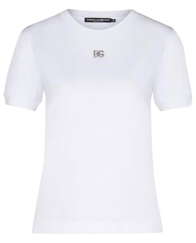 T-shirt ajusté à manches courtes orné de cristaux DG DOLCE &amp; GABBANA