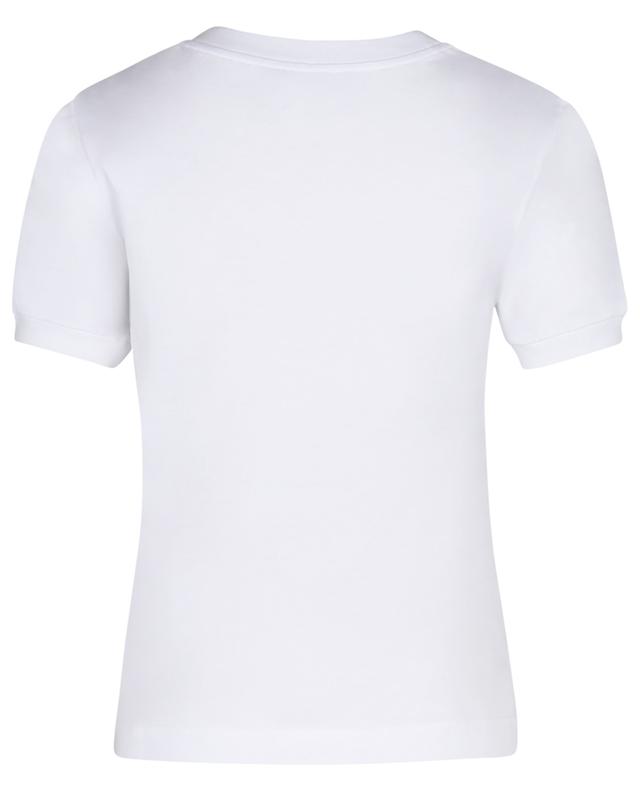 Tailliertes T-Shirt mit kurzen Ärmeln und Kristall-DG DOLCE &amp; GABBANA