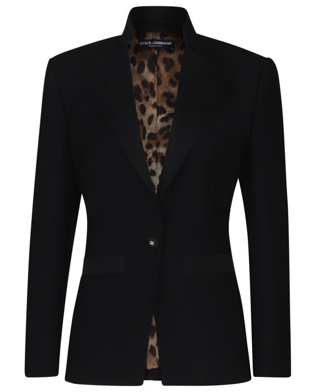 Single-breasted wool blazer with stand collar DOLCE &amp; GABBANA