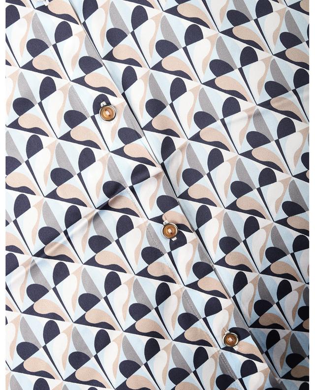 Geometric print adorned silk satin shirt HERZEN&#039;S ANGELEHEIT
