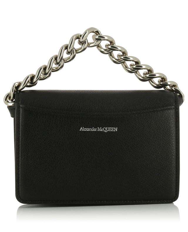 Four Ring With Chain grained leather mini shoulder bag ALEXANDER MC QUEEN