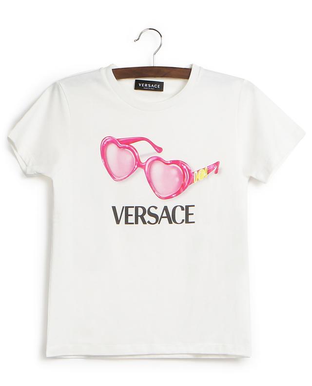 Mädchen-T-shirt mit Print herzförmige Sonnenbrille VERSACE