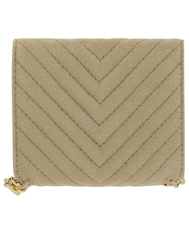 Falabella Shaggy Deer faux suede quilted small wallet STELLA MCCARTNEY