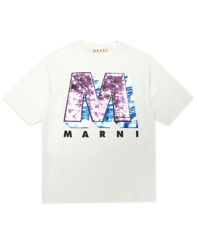 M Patch embroidered girl&#039;s T-shirt MARNI