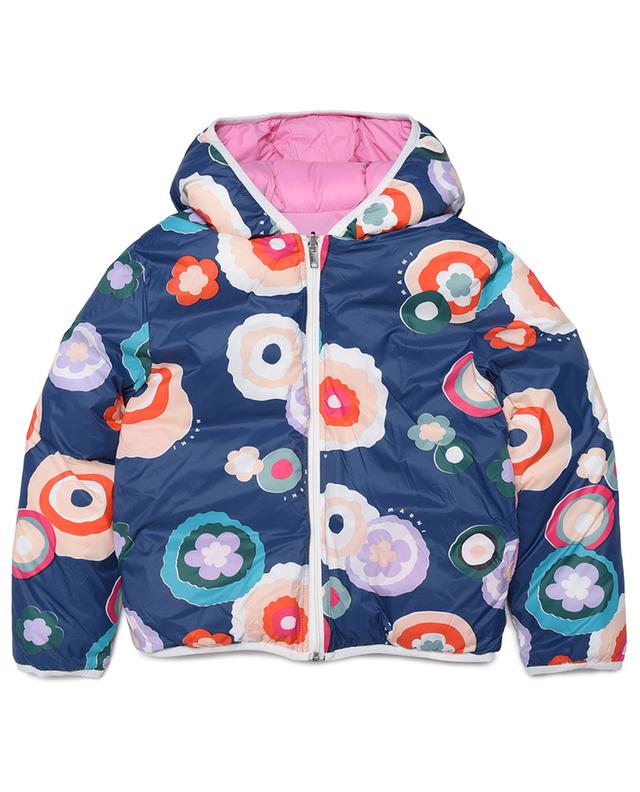 Seventies Florals girl&#039;s hooded puffer jacket MARNI
