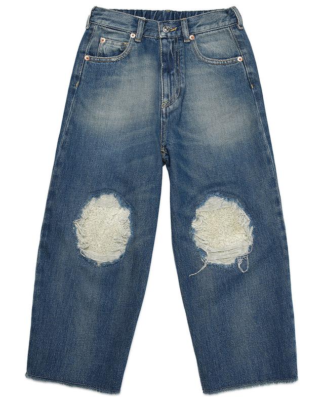 Girl&#039;s ripped wide-leg jeans MM6