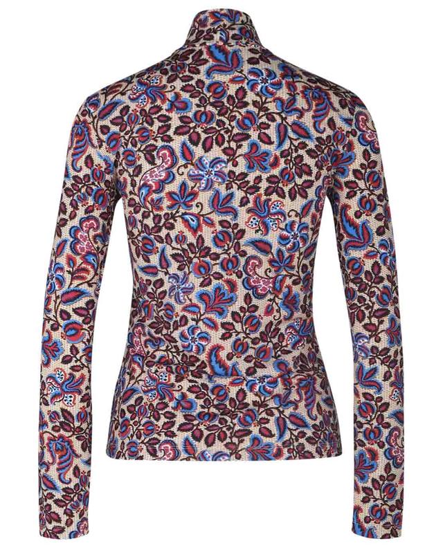 Ortica stand-up collar top in printed jersey LA DOUBLEJ