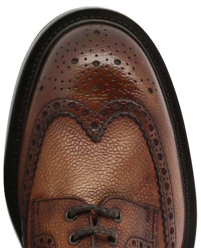 Grained leather derby shoes with perforations BARRETT