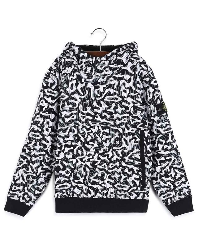 Camo Print boy&#039;s cotton hooded sweatshirt STONE ISLAND JUNIOR