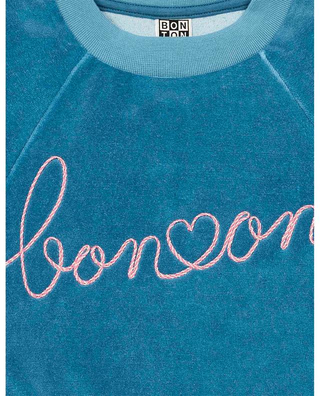 Veloursf embroidered girl&#039;s velvet sweatshirt BONTON