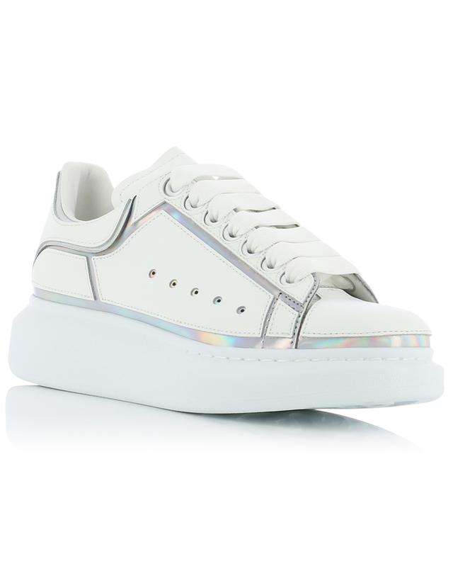 Oversized leather low-top sneakers with holographic details ALEXANDER MC QUEEN