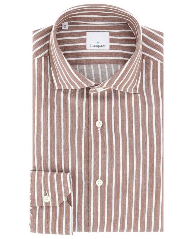 Striped cotton and linen shirt GIAMPAOLO