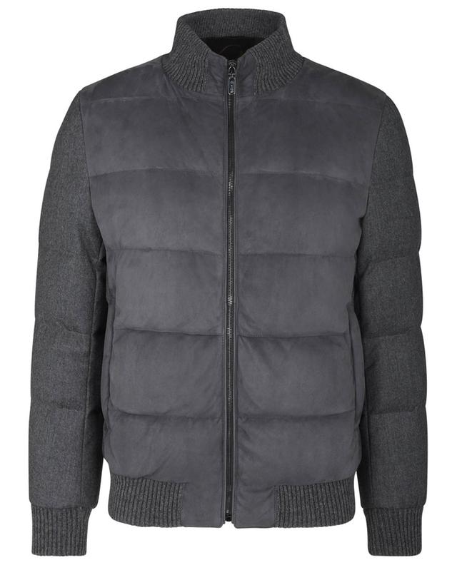 Wool and suede lightweight down jacket GIMO&#039;S