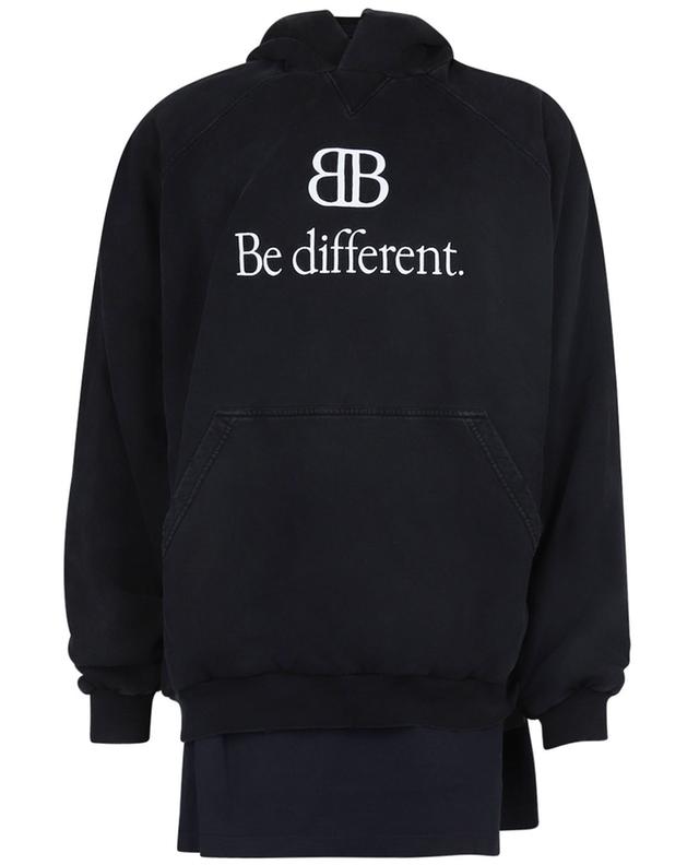 Be Different Patched T-shirt embroidered distressed sweatshirt BALENCIAGA
