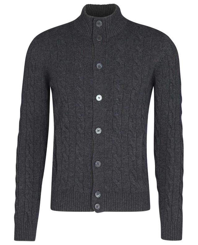 Button-down cashmere cardigan with stand-up collar GRAN SASSO