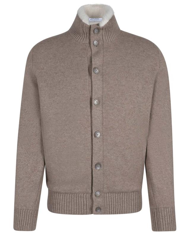 Button-down cardigan in cashmere and faux fur GRAN SASSO