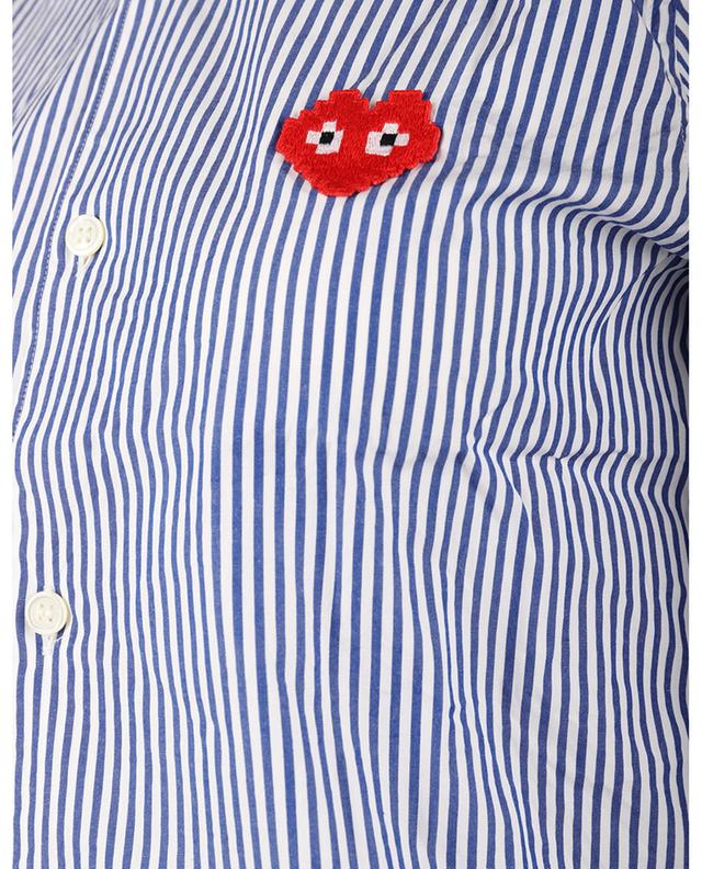 Pixel Heart striped poplin shirt COMME DES GARCONS PLAY