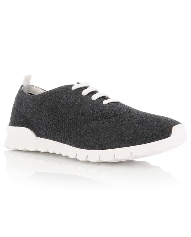 Low-top lace-up cashmere knit sneaker KITON