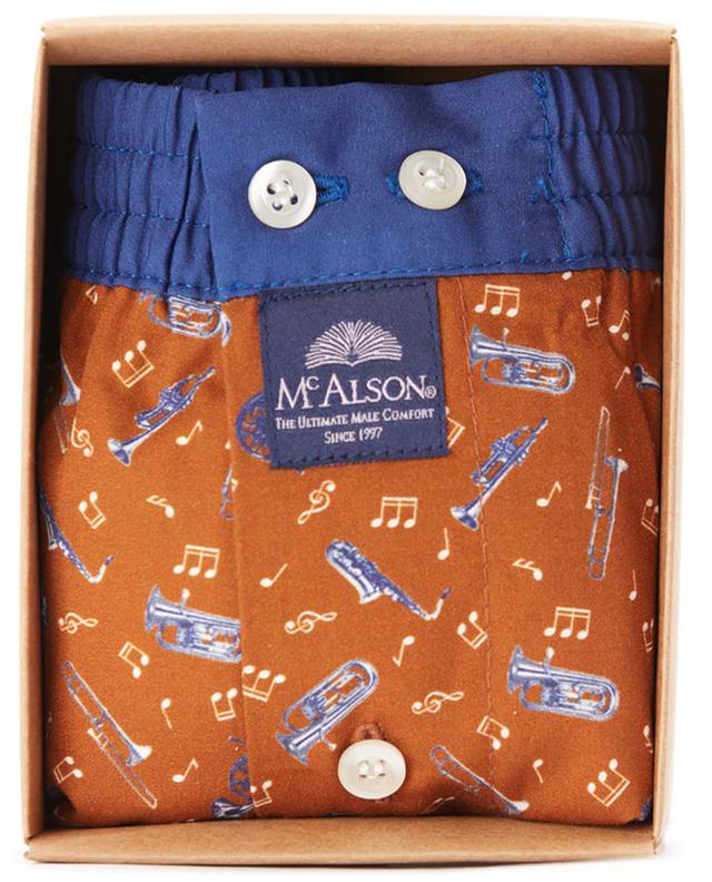 Wind instrument printed boxer shorts in cotton MC ALSON