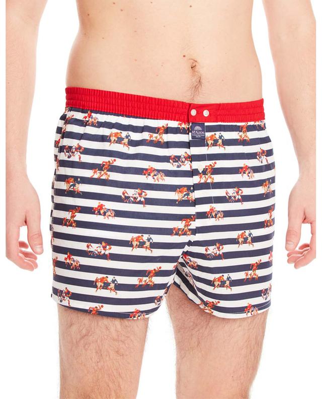Rugby and stripe printed cotton boxer shorts MC ALSON