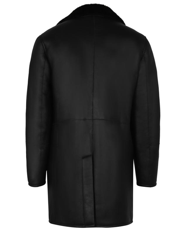 Manteau court en peau lainée et cuir Roger RUFFO