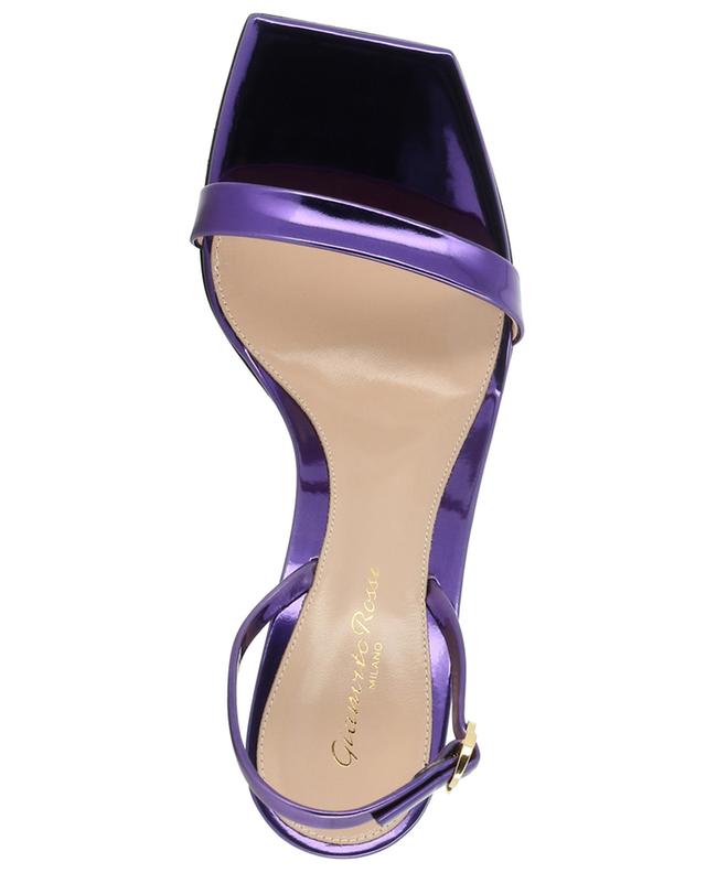 Ribbon Stiletto 85 heeled metallic patent leather sandals GIANVITO ROSSI
