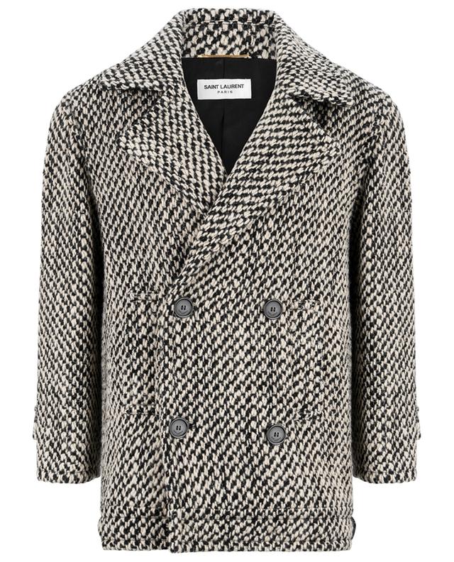 Double-breasted short tweed coat SAINT LAURENT PARIS