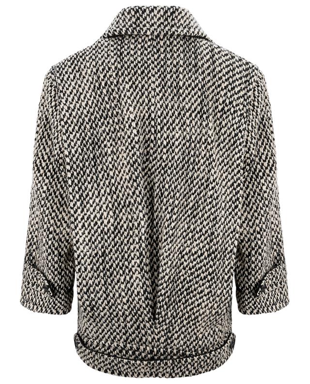 Manteau court à boutonnage double en tweed SAINT LAURENT PARIS