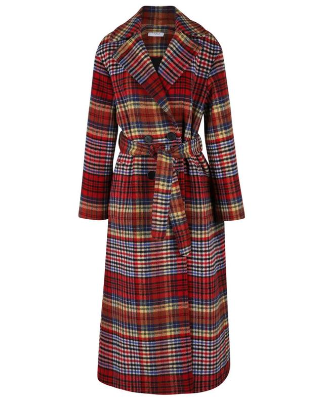 Long checked wool and cotton coat AKRIS PUNTO