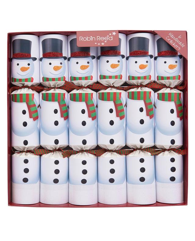 Racing Snowmen box of 6 Christmas crackers ROBIN REED