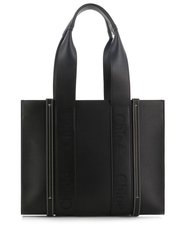 Woody Medium embroidered smooth leather tote bag CHLOE