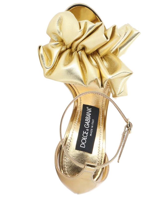 Keira 105 gold-tone leather heeled sandals DOLCE &amp; GABBANA
