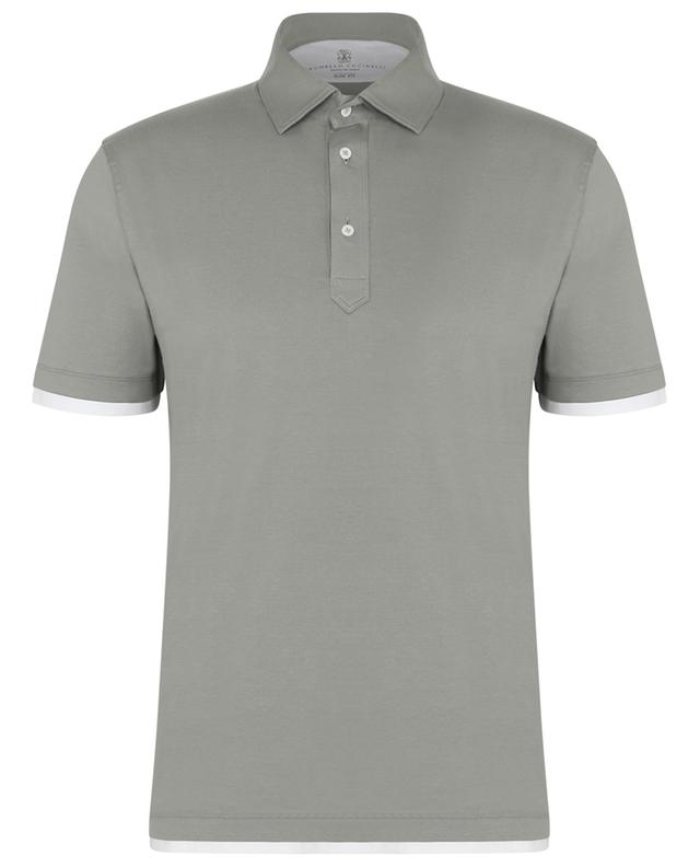 Slim Fit layer style polo shirt in jersey BRUNELLO CUCINELLI