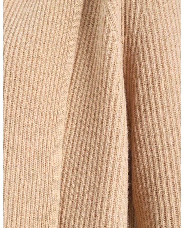 Long rib-knit merino wool cardigan with shawl collar BONGENIE GRIEDER